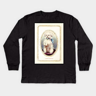 Cute Vintage Christmas Puppy Dog Kids Long Sleeve T-Shirt